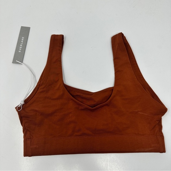 NWT Everlane The Cotton Tank Elastic Bottom Scoop Back Pullover Supportive Bra - Picture 5 of 5